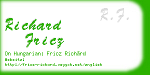 richard fricz business card